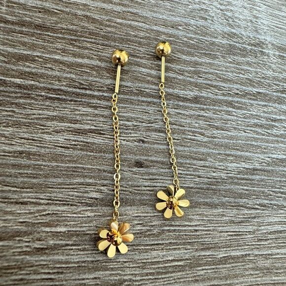 Bohemian flower drop earrings N676 - Picture 2 of 4